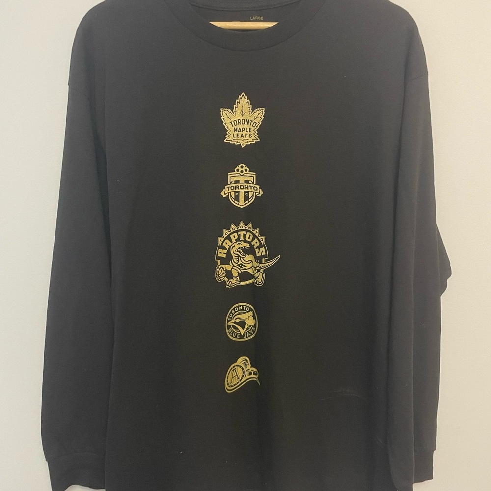OVO Black Long Sleeve Tee with Gold Logos